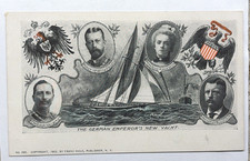 1902 Teddy Roosevelt The GERMAN EMPEROR'S NEW YACHT Private Mailing Postcard EX picture