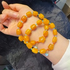 1pc Natural Baltic Amber Free-form beads Turquoise Bracelet Decoration picture