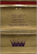 Dukes' Hotel London St. James's Room Vintage Large Matchbook Cover 4ML2-8 picture