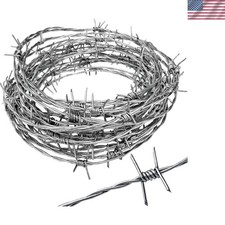 Commercial Grade 25ft 18 Gauge Sharp Barbed Wire - Ideal for Deterring Pests picture