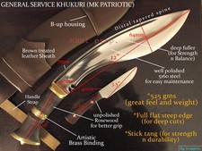 KHHI Designer Special General Service Khukuri, backup knife,  MK Patriotic picture