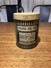 RARE Vintage Kunz Oil Metal 1 lb Hard Oil Grease Tin Cans, Minneapolis, Minn, MN picture