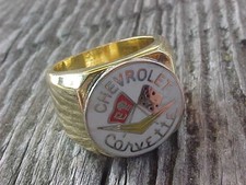 1960s CHEVROLET CORVETTE FLAGS GOLD CHROME RING #8 NOS HI- QUALITY CLASS UNIQUE picture