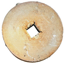Antique Grinding Stone Primitive Stoneware Antiques Rustic Old Tool Yard Decor picture
