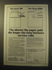 1977 Savin 780 Copier Ad - Shorter Paper Path picture