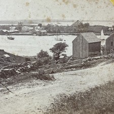 Wood's Hole Massachusetts Stereoview Kilburn Brothers 1870s Harbor Boats picture