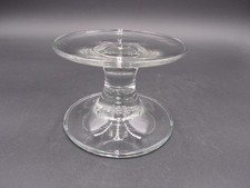 Pampered Chef Clear Glass Pedestal Mini Cake Stand Candle Holder 3.5