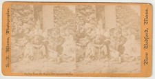 TIP TOP HOUSE - GROUP POSING - HIKING STICK? -  MT WASHINGTON - WHITE MOUNTAINS picture