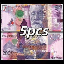 5Pcs KBA GIORI 2005, Test Note, Jules Verne, Fantasy Polymer Collection, UNC picture