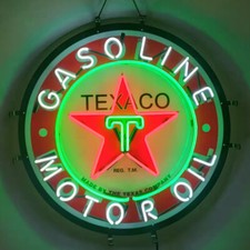 US STOCK Texaco Gasoline Vintage Neon Sign Light Gas Station HD Printing 24