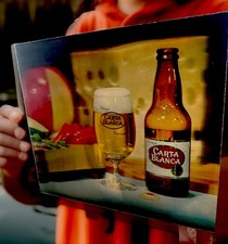 1950s Vari Vue 3D Lenticular CARTA BLANCA BEER/CHEESE RARE LG 14x16