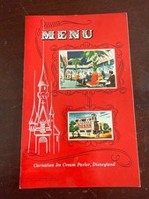 Vtg 1960 Menu Disneyland Carnation Ice Cream Parlor Pavilion Menu picture