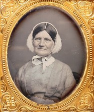 Older Woman Wearing White Bonnet and Neat Dress (1/6 Plate Daguerreotype) picture