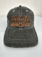 Harley-Davidson Leesburg FL Trucker Hat Gray Distressed Snapback Mesh Cap picture