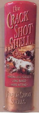 The Crack Shot Shell Co. Shotgun Shell Metal Tin Sign Bird Hunting Caveman picture