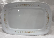 Vntg 1930s-50s Mitterteich Bavaria Green Backstamp Floral 12.5in Serving Tray picture