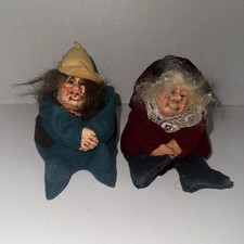 Vintage Gnarlies Doll Pair 1988 Sandy Dale Folk Art Gnome Troll Figures Couple picture