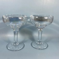 Vintage Iridescent Stemmed Wine Champagne Sherbet Glasses ~ Set of 2 picture