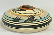 NAVAJO SEED POT/VASE/PLANTER CEDAR MESA HANDCRAFTED NATIVE AMERICAN SIGNED VTG picture