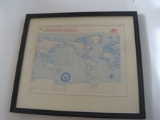 USS La Salle Track Chart Framed US Navy 12.5