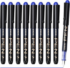 Disposable Fountain Pens Fine , 9 Pack Blue Fountain Pens for Writing picture