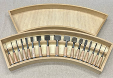 3rd Kunikei Japanese Bench Chisels Rare Oire Nomi Polished Finish Set of 17 +Box picture