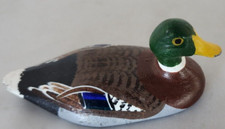 Vintage Hand Painted Solid Lead Duck Decoy Leonard Burcham Paperweight picture