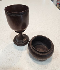 c.1950s Black Walnut Cup and Bowl hand turned by George Shimp Boyce Virginia picture