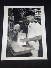 Vintage Industrial Printing Press Factory Worker Black & White Photo Print picture