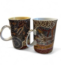 Tobwabba Aboriginal Art Colorful Decorative Mugs (2) Designed In Australia picture