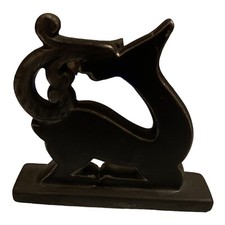 Ceramic Black Stylized Deer Figurine 4” picture
