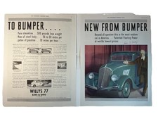 Willys 77 Green Original Print Ad The Saturday Evening Post Jan 21, 1933 picture