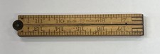 Vintage Stanley No. 68 Folding 24” Boxwood & Brass Wood Carpenter Rule picture