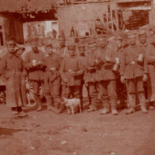 WWI German Soldiers With Dog RPPC Real Photo Postcard picture