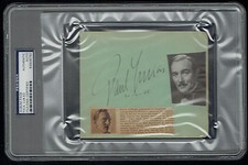 Paul Lukas (d. 1971) signed autograph 4.5x5.5 cut Watch on the Rhine PSA Slabbed picture