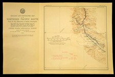 1915 Antique Northern Pacific Railroad Map Yakima Washington Toppenish WA OWR&N picture
