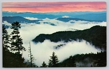 Great Smoky Mountains NP TN Clingmans Dome Highway Sunrise Postcard 1961 picture