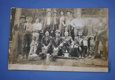 Late 1890s RPPC Factory Workers Group Industrial Septiatone Real Photo Postcard picture