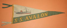 Rare antique 1920's S.S. AVALON Steamship wool Pennant  29
