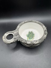 Vintage Brimstone Fine China Vineyard Wine Bottle Coaster Pewter Metal Grape Rim picture
