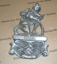 Vintage Aquarius Zodiac Wall Hanging Pewter Figure The Water Bearer Sign picture