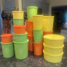 VTG Tupperware Orange, Yellow and Green w/lids picture