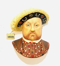 Vintage 1985 Bossons Henry VIII Chalkware Head Bust Wall Ornament With Tag picture
