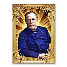 Louis Pasteur Golden Icon Art Card 01/20 Starpop Signed Science Short Print picture