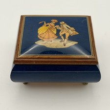 Vintage Italian Sorrento Inlaid Music Box Blue Danube Swiss Gueissaz Jaccard picture