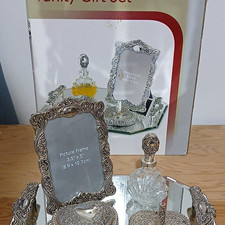 5-Piece Vanity Gift Set w/ Mirror Tray, 3.5x5 Frame, Perfume Bottle, Boxes picture