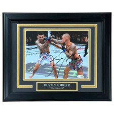 Dustin Poirier Autographed UFC (vs Holloway) Deluxe Framed 8x10 Photo - JSA picture