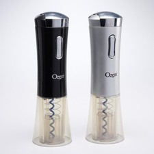 Ozeri Nouveaux Electric Rechargeable Wine Bottle Opener Silver Black 2Pc **READ picture