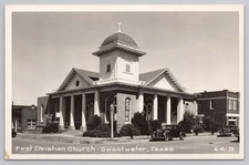 Vintage Sweetwater, Texas Postcard Real Photo First Christian Church 1976 RPPC picture