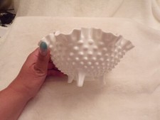 VTG Fenton Footed Hobnail Milk Glass Bowl picture